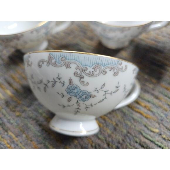 Vintage Imperial China W. Dalton Seville Cups (Set of 4) Blue Rose - Picture 4 of 5